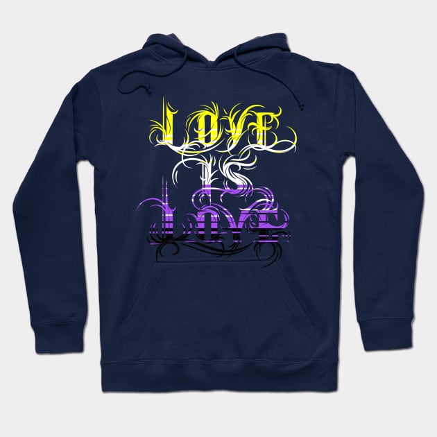 Love is Love - Nonbinary Pride Hoodie by Manfish Inc.